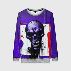 Женский свитшот Пурпурный зловещий череп