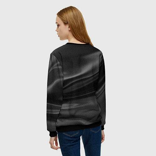 Женский свитшот Текстура драпированного шелка / 3D-Черный – фото 4