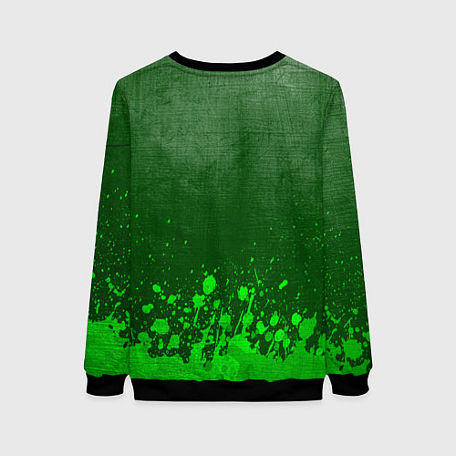 Женский свитшот Volkswagen - green gradient посередине / 3D-Черный – фото 2