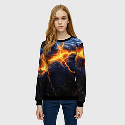 Свитшот женский Молнии в разбитом небе, цвет: 3D-черный — фото 2