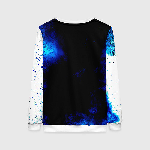 Женский свитшот Ведьмак лого синие краски / 3D-Белый – фото 2