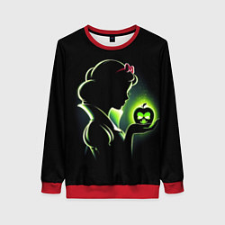 Свитшот женский Белоснежка и яблоко - силуэт крупно, цвет: 3D-красный