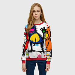 Свитшот женский Веселые зверята, цвет: 3D-красный — фото 2