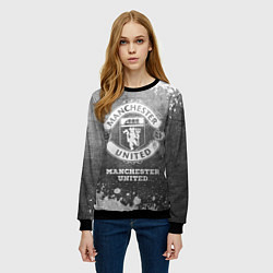 Свитшот женский Manchester United - grey gradient, цвет: 3D-черный — фото 2