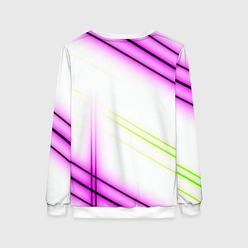 Женский свитшот Green white pink line / 3D-Белый – фото 2