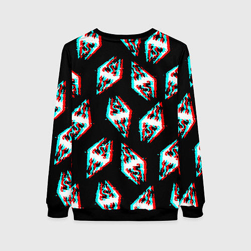 Женский свитшот Skyrim glitch logo patten / 3D-Черный – фото 2