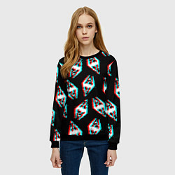 Свитшот женский Skyrim glitch logo patten, цвет: 3D-черный — фото 2