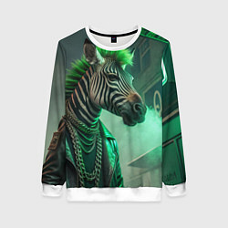 Женский свитшот Cyperpunk zebra