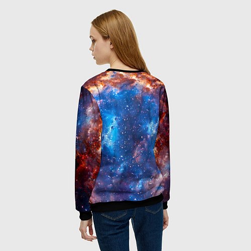 Женский свитшот Дратхаар в космосе / 3D-Черный – фото 4
