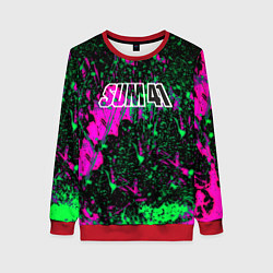 Свитшот женский Sum 41 неоновые краски, цвет: 3D-красный