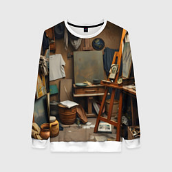 Свитшот женский Мастерская художника, цвет: 3D-белый
