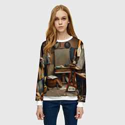 Свитшот женский Мастерская художника, цвет: 3D-белый — фото 2