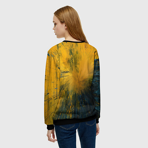 Женский свитшот Бэтмен нарисованный кистью / 3D-Черный – фото 4