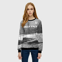 Свитшот женский Sally Face - grey gradient посередине, цвет: 3D-черный — фото 2