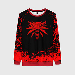 Женский свитшот Ведьмак красные краски