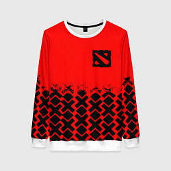 Свитшот женский Dota игровой паттерн, цвет: 3D-белый