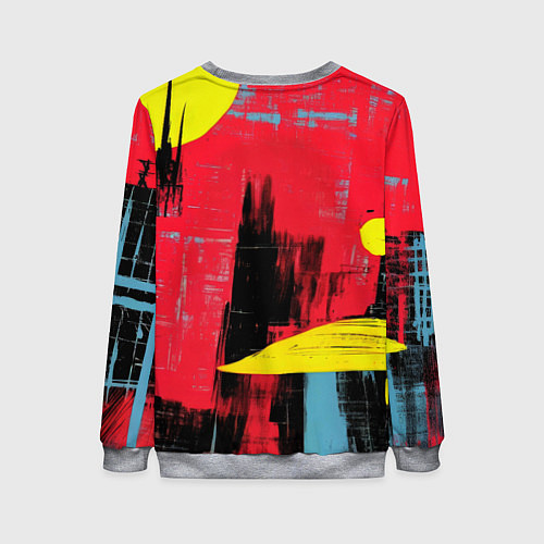 Женский свитшот Бэтмен красками / 3D-Меланж – фото 2
