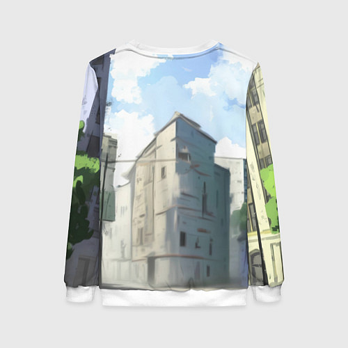 Женский свитшот Бэтмен стоит на улице / 3D-Белый – фото 2