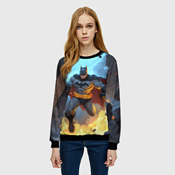 Свитшот женский Бэтмен в прыжке, цвет: 3D-черный — фото 2