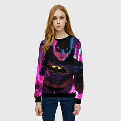Свитшот женский Бэтмен в фиолетовом свете, цвет: 3D-черный — фото 2