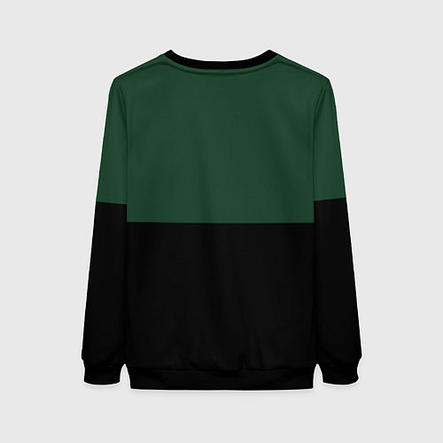 Женский свитшот Sport тёмно-зелёный с чёрным пополам / 3D-Черный – фото 2