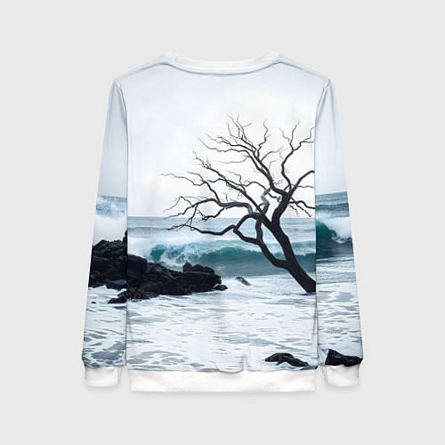 Женский свитшот Дерево в море / 3D-Белый – фото 2