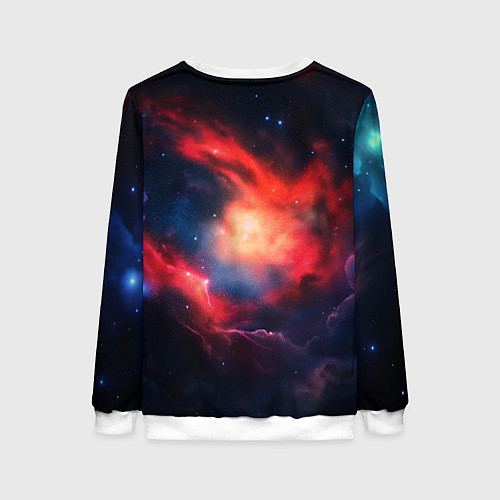 Женский свитшот Космонавт сидит в луне / 3D-Белый – фото 2