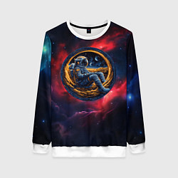 Женский свитшот Космонавт сидит в луне