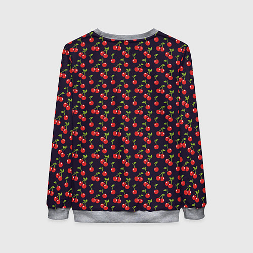 Женский свитшот Паттерн с ягодами вишни / 3D-Меланж – фото 2