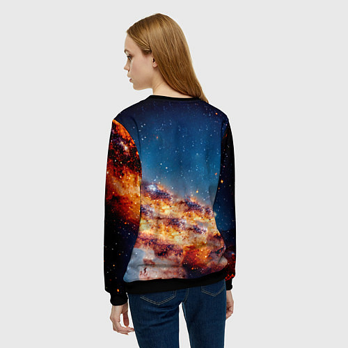 Женский свитшот Криштиану Роналду в космосе / 3D-Черный – фото 4