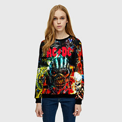 Свитшот женский ACDC рок монстры, цвет: 3D-черный — фото 2