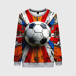 Женский свитшот Футбольный мяч в ярких линиях
