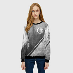 Свитшот женский Three Days Grace - grey gradient вертикально, цвет: 3D-черный — фото 2