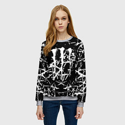 Свитшот женский Monster energy белые штрихи краско, цвет: 3D-меланж — фото 2