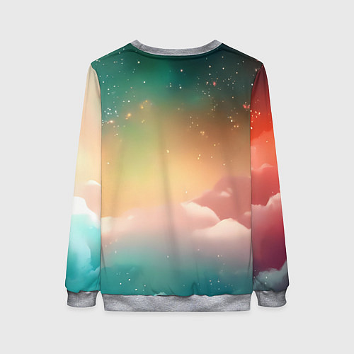 Женский свитшот Милый лисенок спит на облаке / 3D-Меланж – фото 2