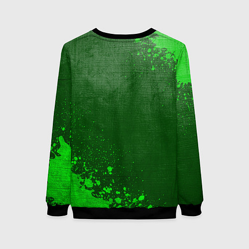 Женский свитшот Scorpions - green gradient вертикально / 3D-Черный – фото 2