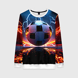 Женский свитшот Футбольный мяч в молниях