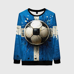 Женский свитшот Футбольный мяч на синем