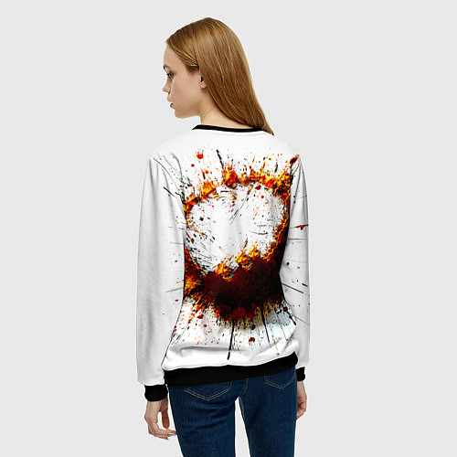 Женский свитшот Футбольный мяч на белом / 3D-Черный – фото 4