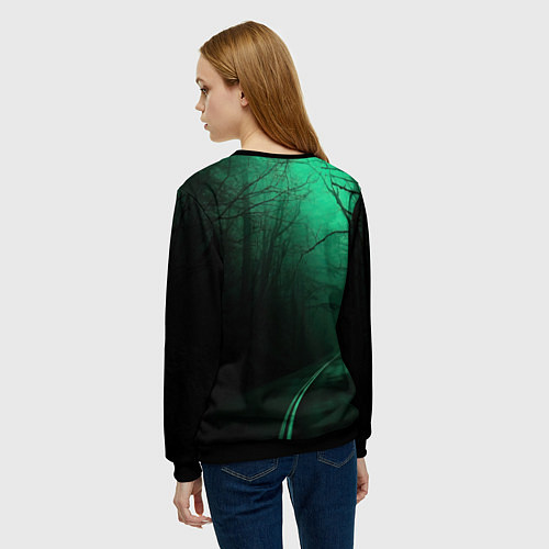 Женский свитшот Сектор газа зеленый фон / 3D-Черный – фото 4