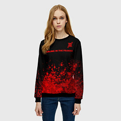 Свитшот женский Darling in the FranXX - red gradient посередине, цвет: 3D-черный — фото 2