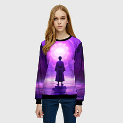 Свитшот женский Айкидоист на фиолетовом, цвет: 3D-черный — фото 2