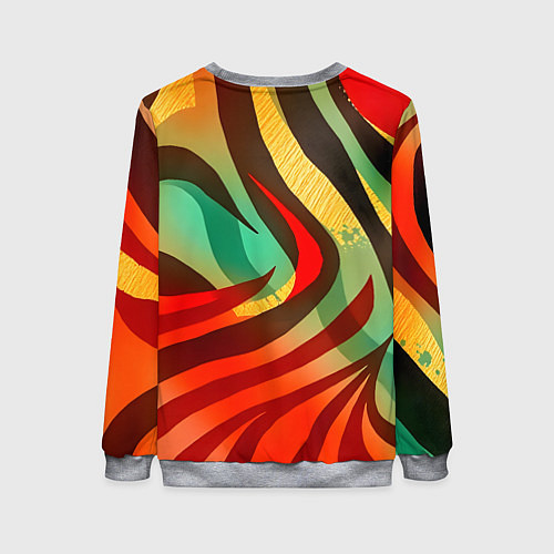 Женский свитшот Жаркая полосатая абстракция / 3D-Меланж – фото 2