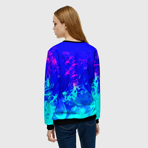 Женский свитшот Monster energy дым неоновый / 3D-Черный – фото 4