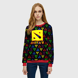 Свитшот женский Dota pattern witcher, цвет: 3D-красный — фото 2