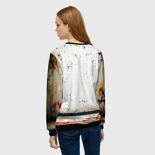 Женский свитшот Реслер на белом / 3D-Черный – фото 4