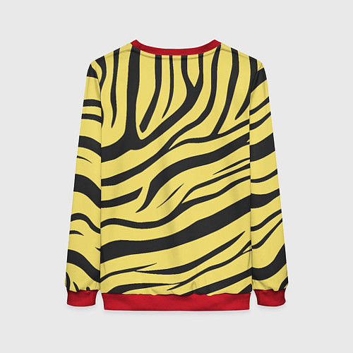 Женский свитшот Светлый тигровый паттерн / 3D-Красный – фото 2