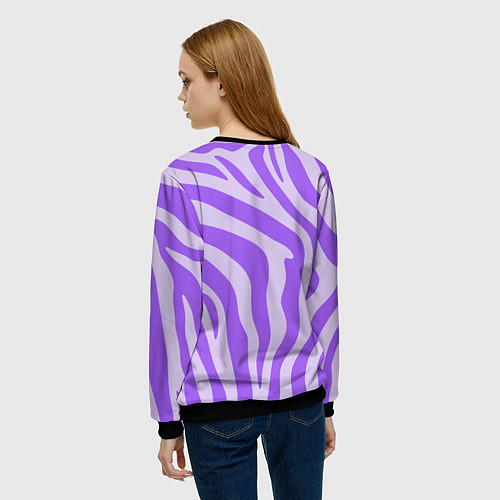 Женский свитшот Лавандовый тигровый паттерн / 3D-Черный – фото 4