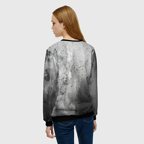 Женский свитшот Серая боксерская груша / 3D-Черный – фото 4