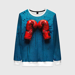 Женский свитшот Бойцовские перчатки на синем